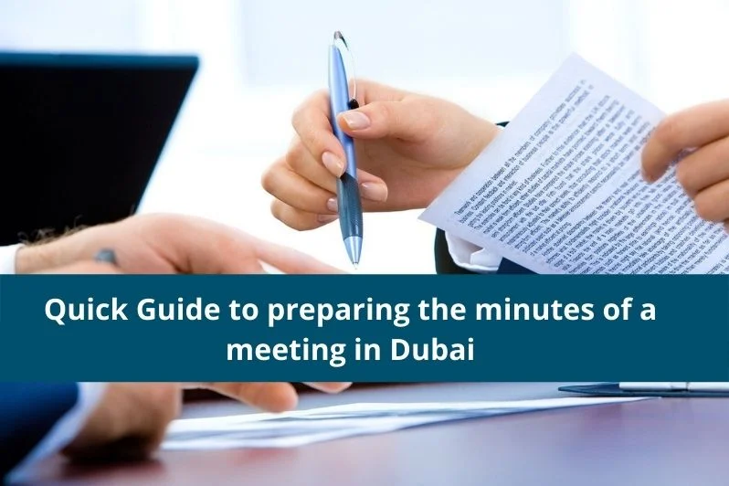 Guide to preparing the minutes of a meeting in Dubai